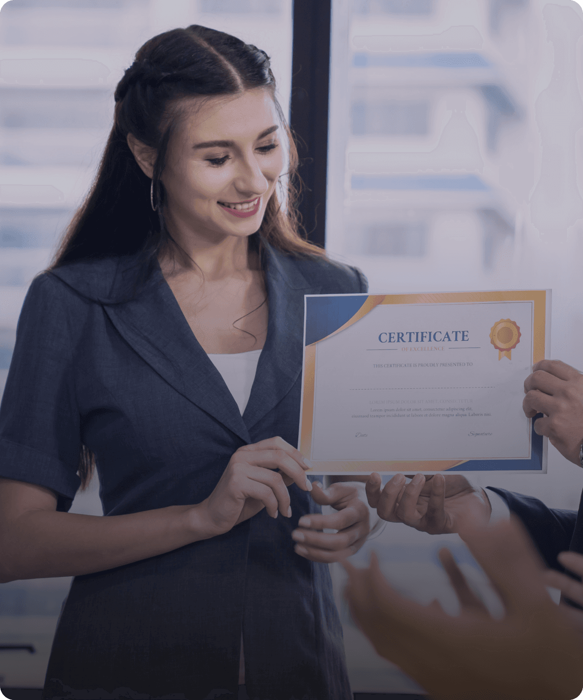 Empleados satisfechos con sus certificados de aprendizaje